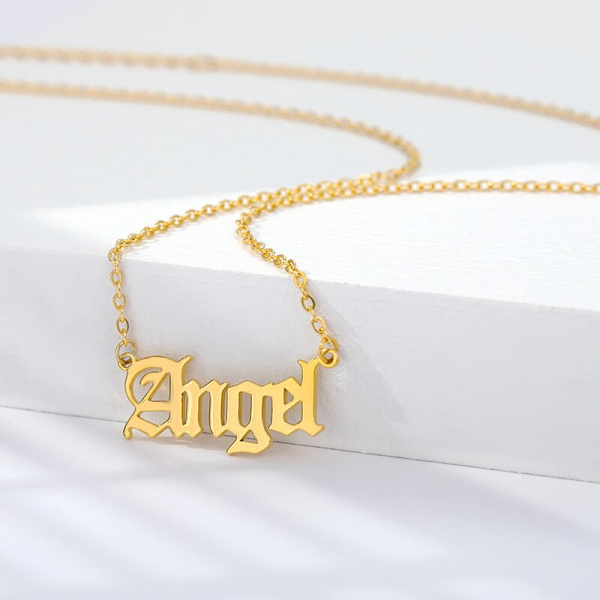 Old English Mama Halsband För Kvinnor Mom Gothic Je Gold Babygirl