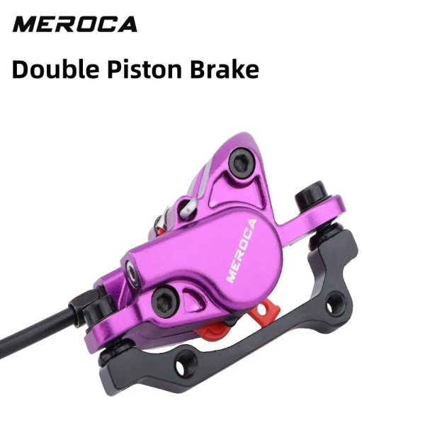 MEROCA MTB Hydrauliska bromsar Cykelset Set För Mountainbike Dubbeltryckande kolvok Med Rotor 160mm Cykling ME2 R-Front Blue