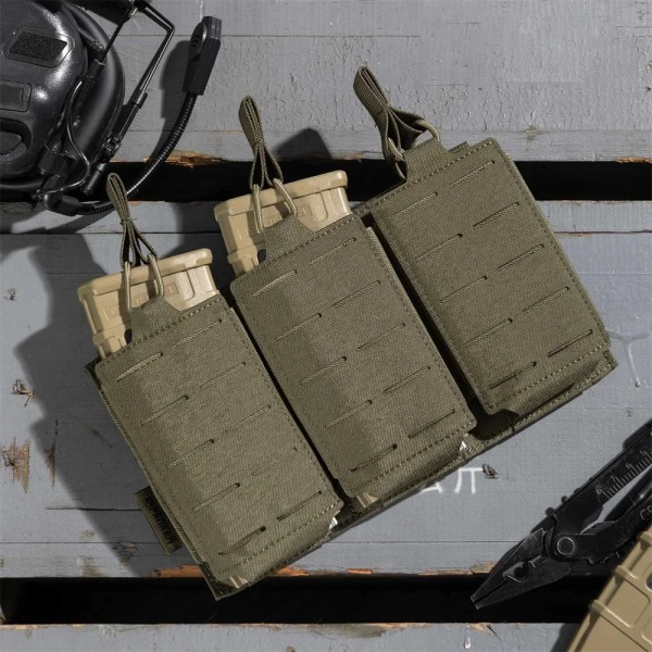 500D Tactical Magazine Pouch Dubbel/Triple Mag Pouch Hunting Airsoft AK 7.62/5.56mm M4 Ar Rifle Jakt Tillbehör Mag Double Multicam BLK