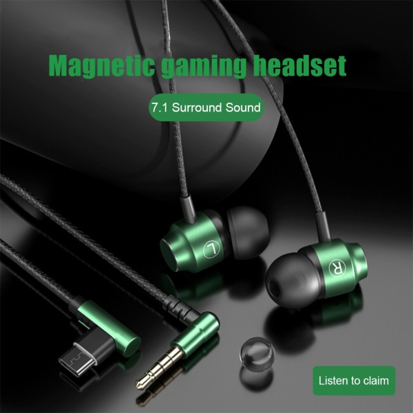 Gaming Green Metal HiFi Bass Stereo 3,5 mm Typ C E Black/Type/C