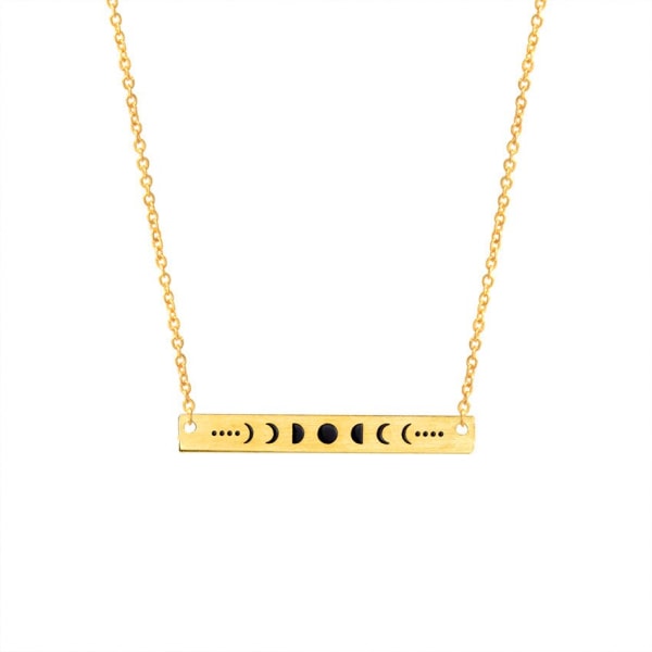 Moon Phase Statement Halsband Hängsmycken Dam Lon Gold/color