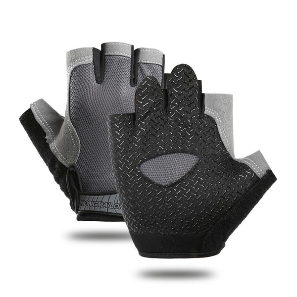 Gym Handskar Herr Half Finger Cykelhandskar Dam Mi Normal Grey XL