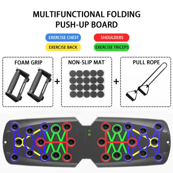 Folding Push-up Board Multifunktionell magmuskelförstärkning MuskelträningGym Sport Bärbar fitness Gold