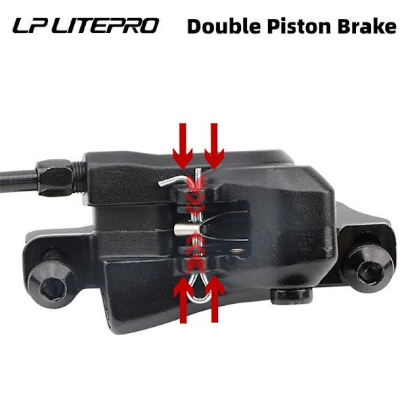 Litepro Cykelbromsar Set BMX Hydrauliska bromsar Skivbromsar för hopfällbara cykeltryck Bromsok Kolv 800MM/1600MM Med Rotor 160MM LP A Set Red