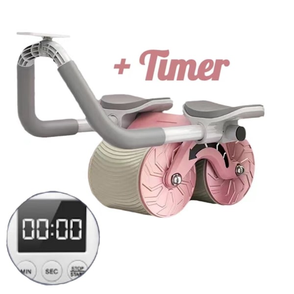 Magmuskler Fitness Wheel Training Bantning Pink/Timer