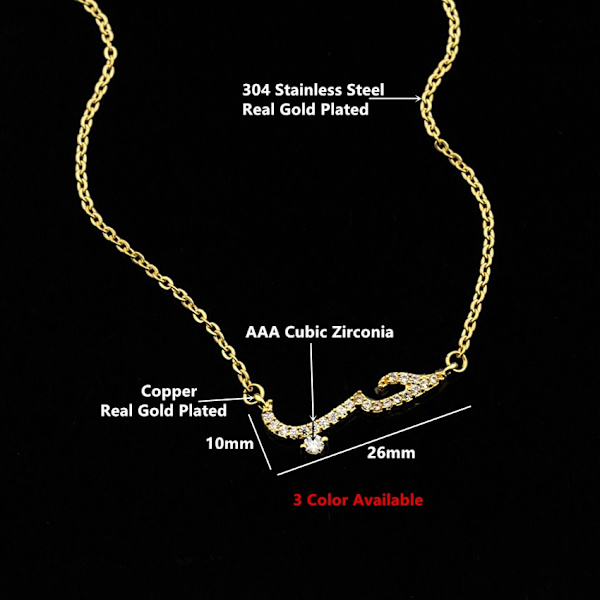 Zircon Arabic Language Love Statement Halsband Wom N00366P