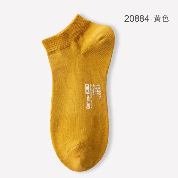 Zhejiang Zhuji mesh herrstrumpor bomull ren färg lågskurna liners Strumpor herrsportstrumpor sommardeodorant 20884-yellow All yards