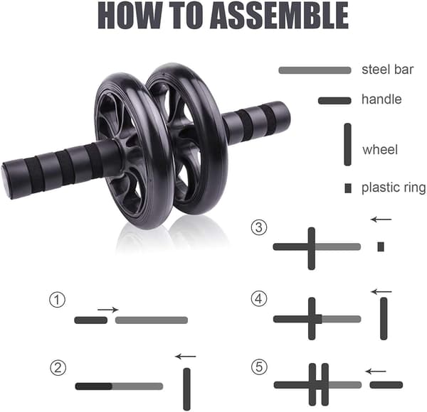 Euyecety Ab Wheel Bauchtrainer Set - Abdominal Rol Black