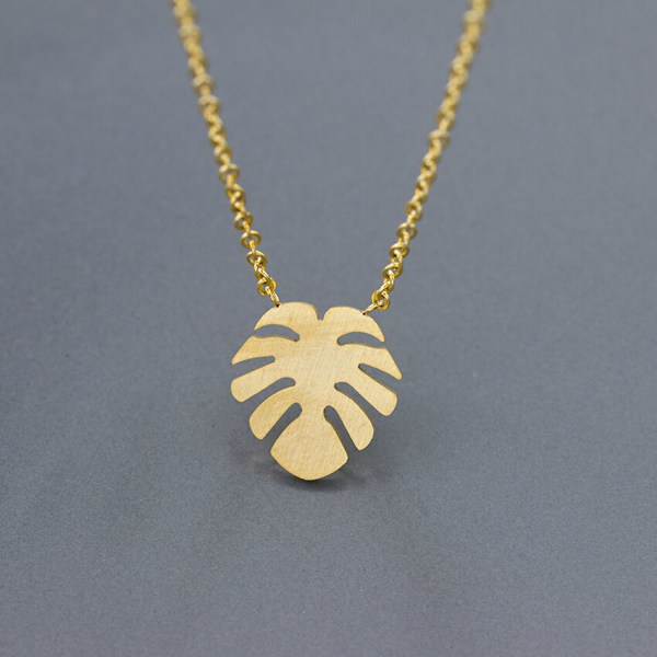Hawaii Beach Palm Tree Rostfritt stål Chain Neckl Gold/color