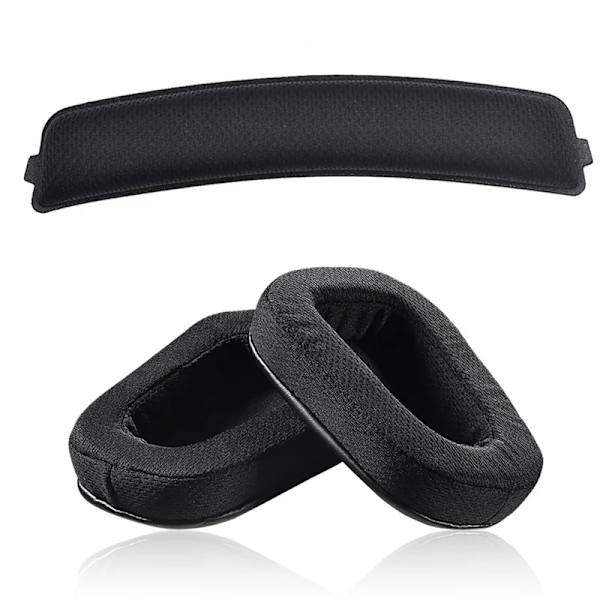 Öronkuddar för Logitech G633 G933 G635 G633S G933S Hörlurar Byte av skum hörlurar Öronkuddar Tillbehör Fodral Cover perfekt black net set
