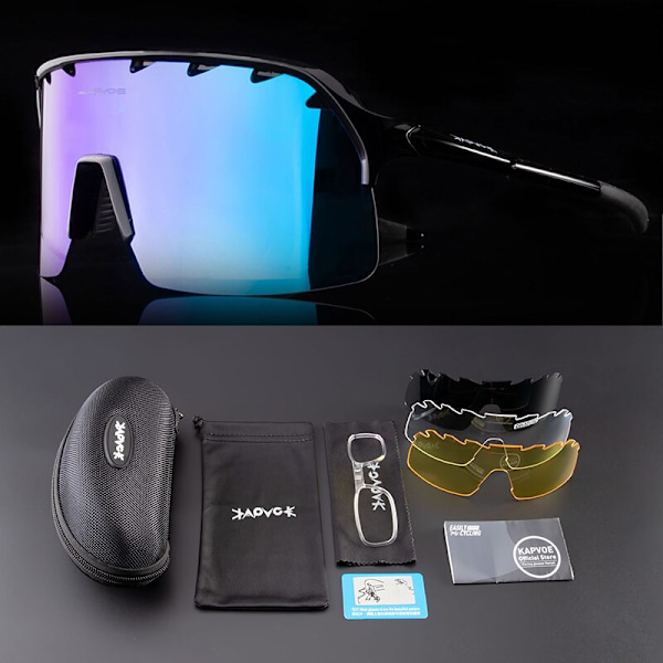 Kapvoe Polarized Outdoor Cykling Goggle Cykelglasögon Herr Dam Sport Solglasögon Mountainbike Glasögon Road Bike Glasögon KE9415-04 KE9415-01