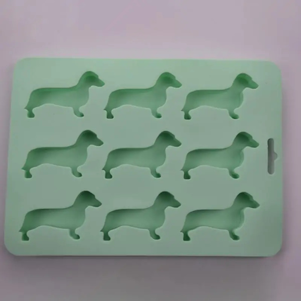 Tecknad hundformad form Tecknad Slitstark högkvalitativt silikonmaterial Lätt att rengöra Lätt att använda Form Silica Gel Behöver Macaron Green 220 X 160 X 18mm