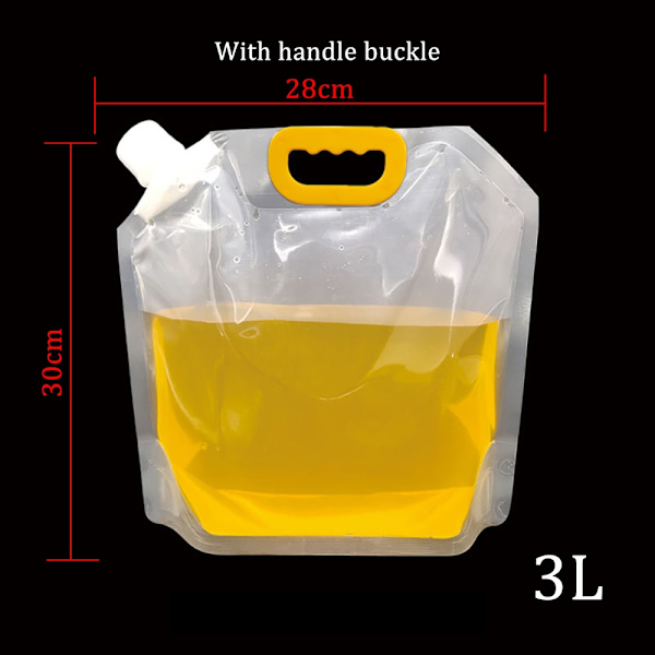 1,5/3/5L hopfällbar ölpåse Transparent Stand-Up Plast Juice Mjölkförpackningspåse Utomhuscamping Vandring Bärbara vattenpåsar 3L