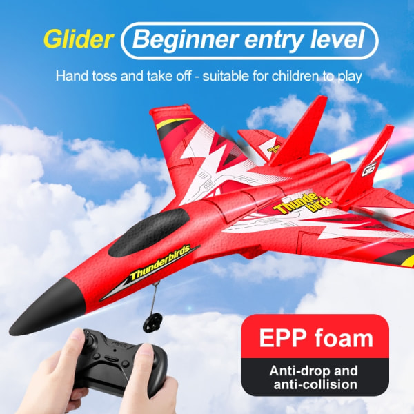 G6 RC Flygplan 2,4 GHz Foam Fast Wing med lampor Radiofjärrkontroll Plan Utomhus Fighter Glider Model Kit Leksaker för barn Red