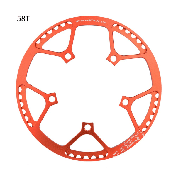 Litepro 130BCD vikcykel CNC Legering Cykel 130BCD Disc Gear Rund Platta Vevsats 45/47/53/56/58T Kedjehjul Vev Kedjering Black-45T