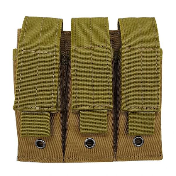 9 mm tidskriftspåse Taktisk enkel dubbel magpåse utomhus Molle tidningspåse med öppen topp för Glock M1911 92F Torch Bag Triple Bag triple tan