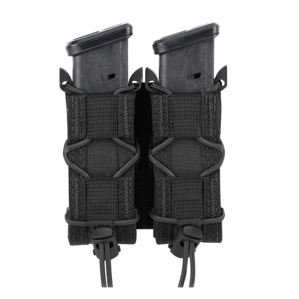 Tactical 9mm Pistol Dubbel/Triple Stack Magazine Pouch Molle Mag Hölster Jakt Ficklampa Ficklampa Hållare EDC Double Stack