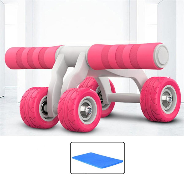4 Wheels Ab Roller Rebound Abdominal Roller med P Pink add mat