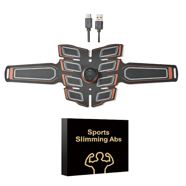 EMS Magmuskelstimulator ABS Fitness Träningsutrustning Maskin Viktminskning Kroppsbantning Hemgym Fitness Orange belt