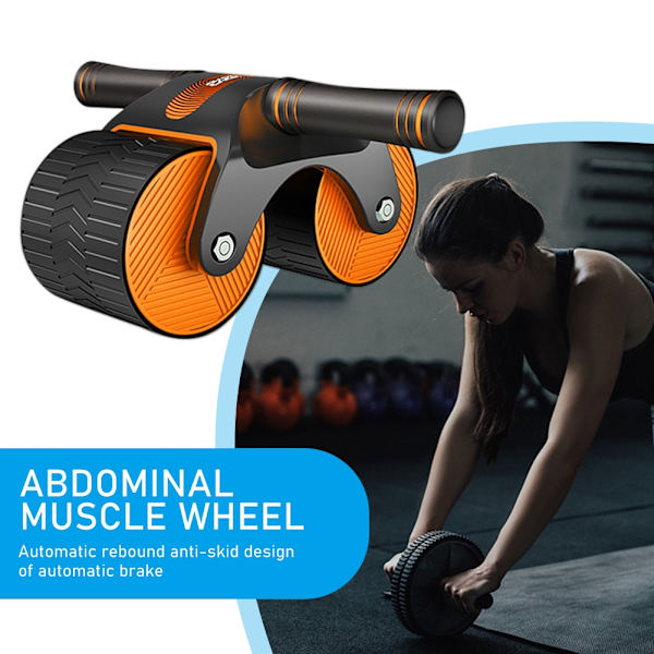 ABS Wheel Roller Automatisk Rebound Buke Stum Buke Roller Training Tränare Armmuskler Kroppsbyggande Fitness Style A Orange