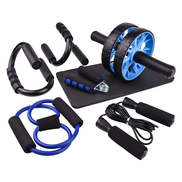 AB Wheel Push Up Bar Träning Hem gymutrustning f Blue