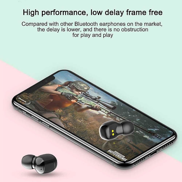 Trådlösa hörsnäckor Bluetooth hörlurar Mini Bluetooth öronsnäckor Super Bass Trådlöst Headset Med LED Power Display Case, Sport In-ear Earbuds W