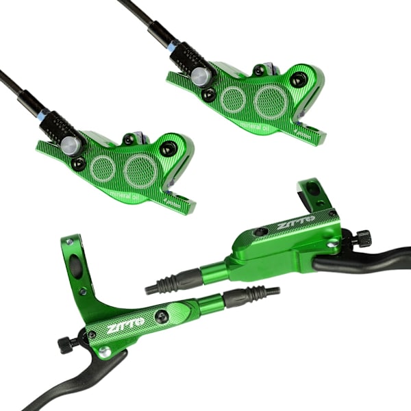 ZTTO MTB Hydrauliska bromsar 4 kolv bromsok M840 Bromsbelägg Skiva 160mm Set Cykelkomponenter Green-A