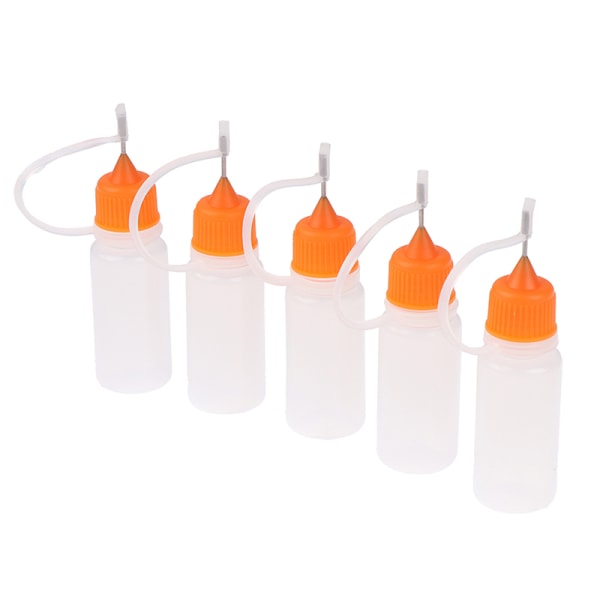 5 STK 10 ML klämbara flaskor Ögonvätska Dropper Provdropp Ca Orange
