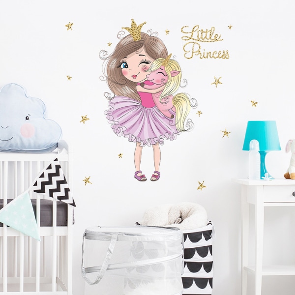prinsessa och liten enhörningstjej e drömskt sovrum vardagsrum w