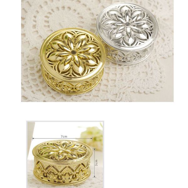Mini Hollow Gold Folie Cake Godis Box Bröllopsfavor Baby Gift Tr Style 11