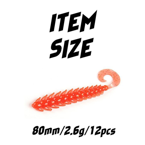 Worm Soft Baits 8cm/12st Road Runner Soft Baits Bionic Soft Ba 6# 12pcs