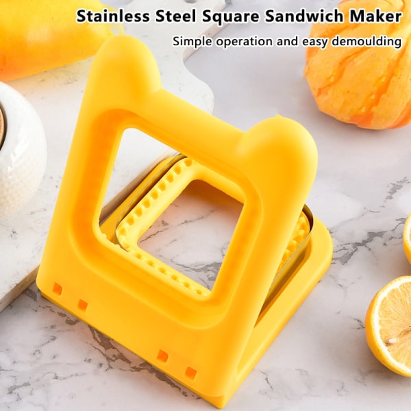 Rostfritt stål Sandwich Maker Sealer Modell Square Toast Bread Orange