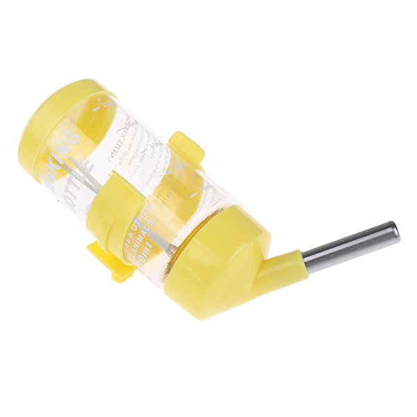 Plast Hamster Drinker Vattenflaska Dispenser Matare Hängande F Yellow