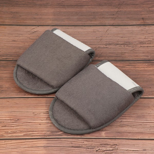 1 par Foldable Home Hotel Andningsbara Tofflor SPA Resesalong Gray