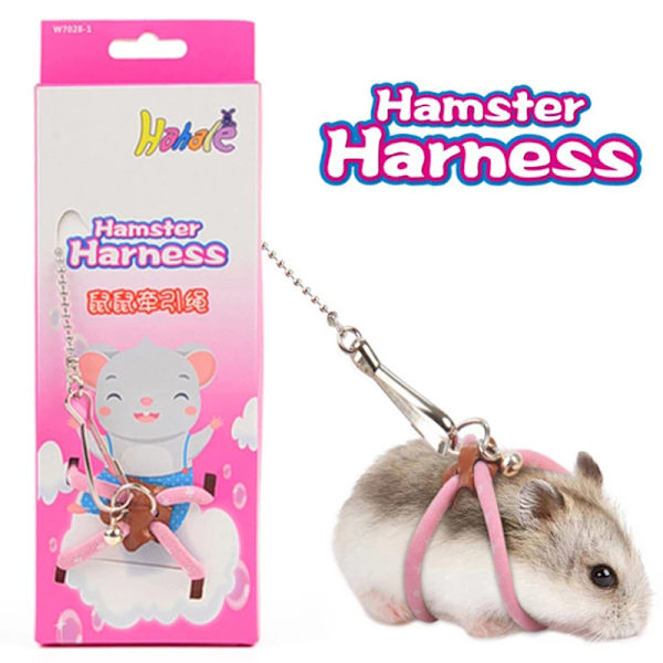 Justerbar små husdjur hamster koppel sele Set med klockor Ferre Light blue