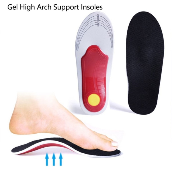 Orthotic Gel High Arch Support Innersulor Pad 3D Arch Support Flat L
