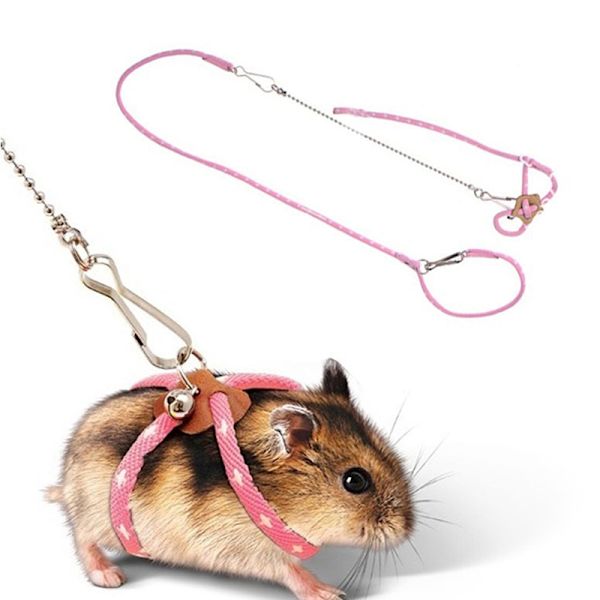 Justerbar små husdjur hamster koppel sele Set med klockor Ferre Light blue