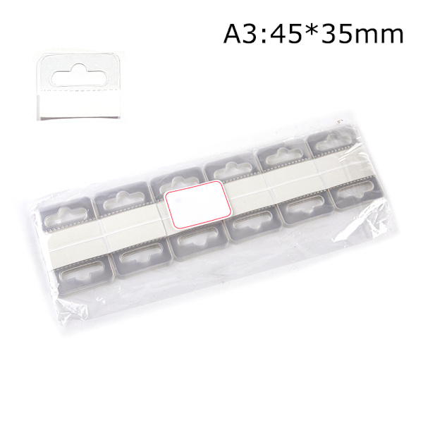 100 st PVC Spår Hål Självhäftande hängetiketter Krok Merchandise Box Ba A3
