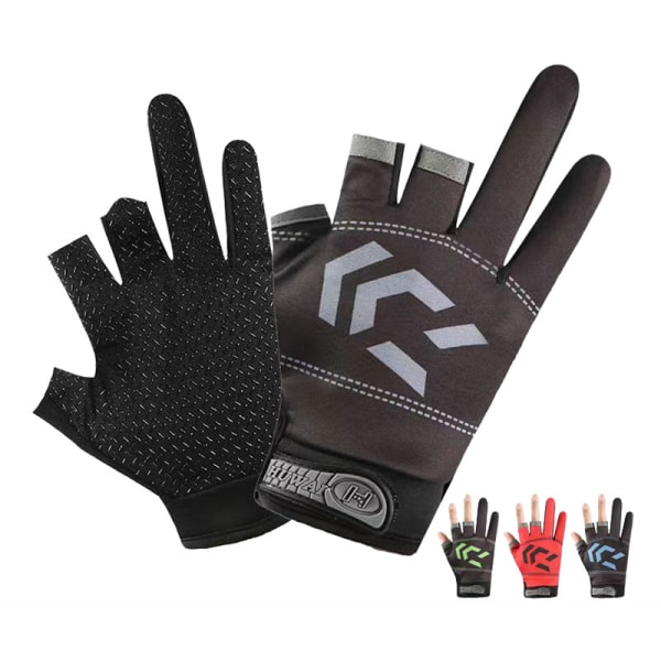 Fiskehandskar Half Finger Anti-slip Andas Hög Elastic Me green