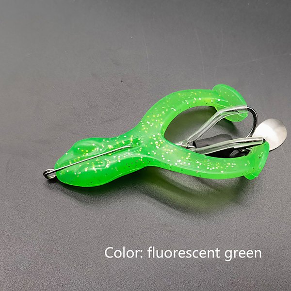 Groda Mjuk Groda Lure Fiske Lure Biomorphics Bete för basfisk fluorescent yellow small