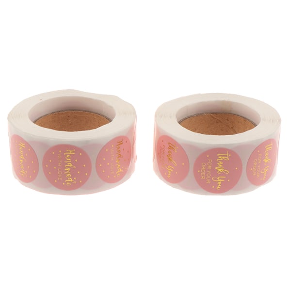 500 st Rosa Tack för din beställning Sticker Kraft Labels Stick B