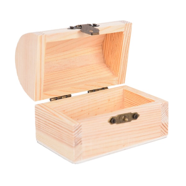 Trä vintage skattkista trä smycken förvaringsbox case