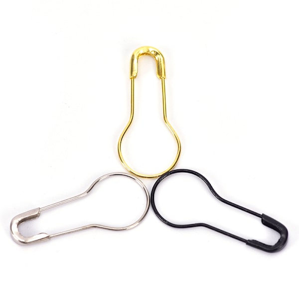 100st Pins Calabash Bulb Kalebass Form Metallklämmor Stickning Stit Black
