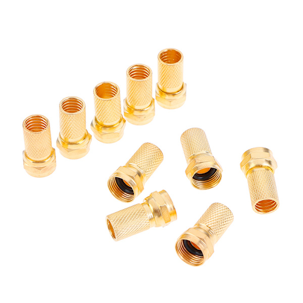 10st Twist on RG6 F Typ Koaxialkabel Kontakter Mässing C