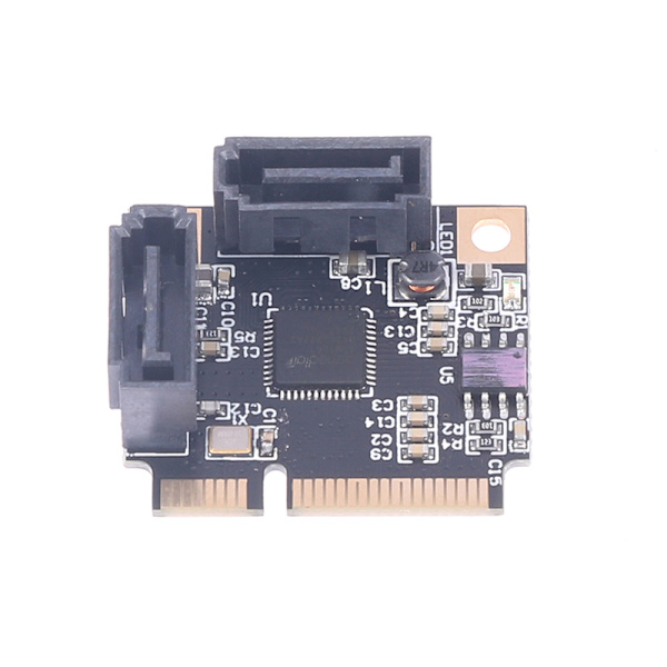 H1111Z Tilläggskort Mini PCI-E PCI Express till 2 Portar SATA 3.0