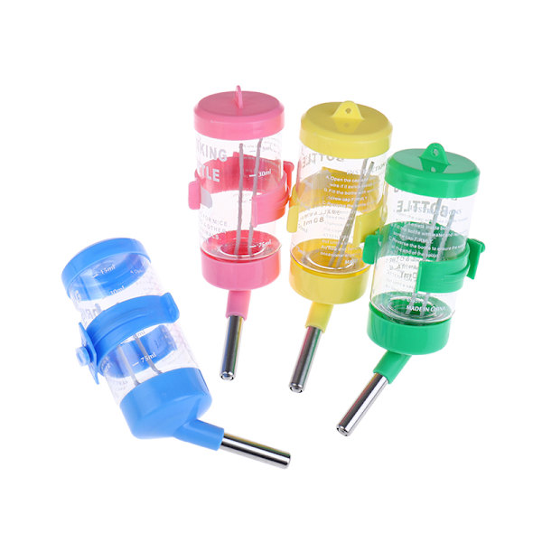 Plast Hamster Drinker Vattenflaska Dispenser Matare Hängande F Blue