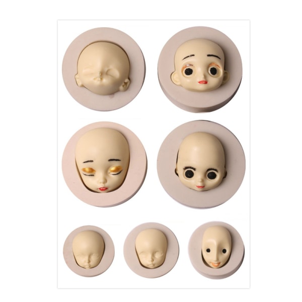 Baby Face Silikonform Form Polymer Clay Dolls Face Craft E