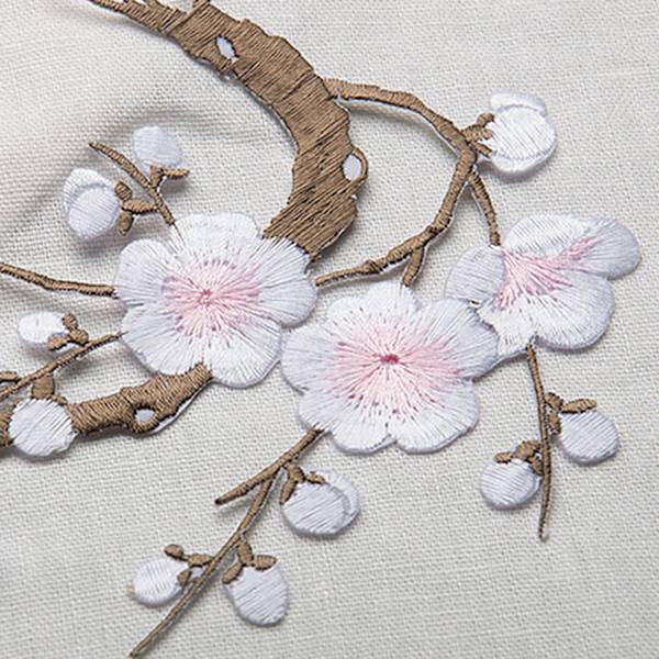 Vackra broderade plommonblommor Flower Patch Stryk/sy på App Red
