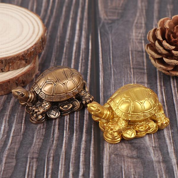 Turtle Resin Ornament Koppar Turtle Ornament Feng Shui Furnis Bronze