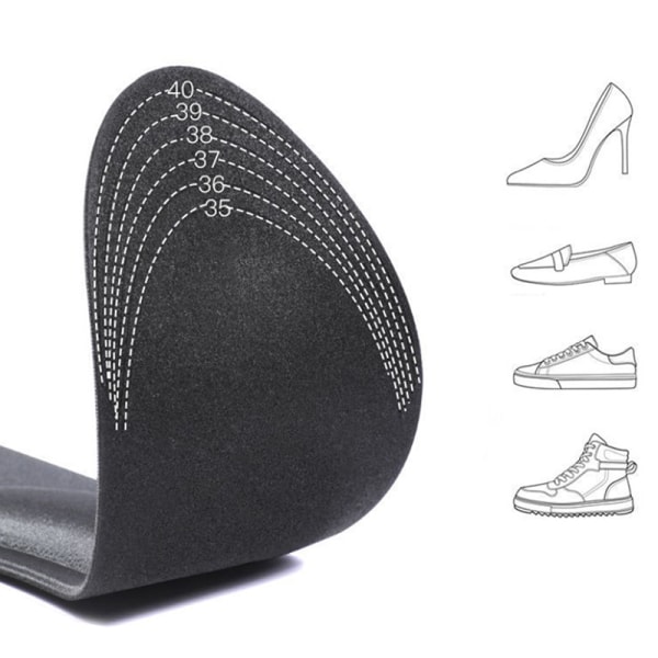 4D Memory Foam Skor Innersula Andas Smärtmassage Fasciit I Black EU 35-40